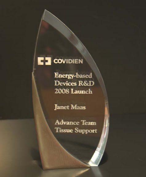 Freestanding Acrylic & Glass Awards - Crescent Steel and Clear