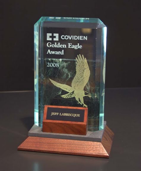 Freestanding Acrylic & Glass Awards - Golden Eagle Lexus
