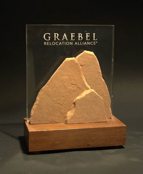 Freestanding Acrylic & Glass Awards - Large: Stone & Clear