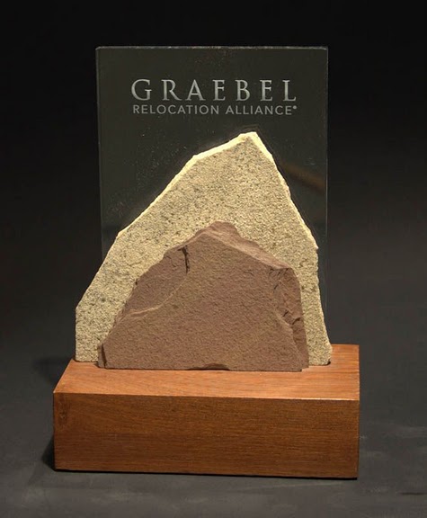 Freestanding Acrylic & Glass Awards - Medium: Stone & Clear