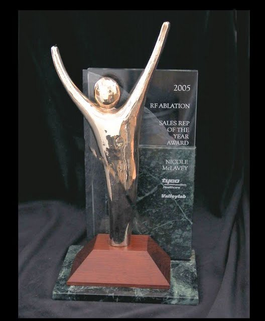 Freestanding Bronze Casting Awards - Feminine Figure Exclaiming