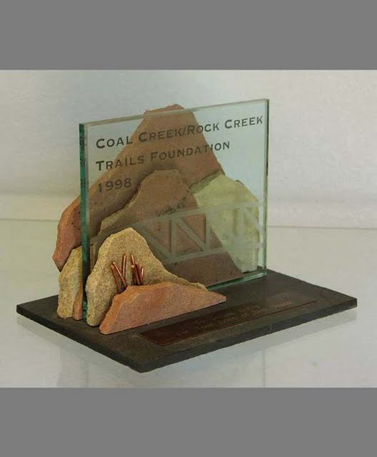 Freestanding Metal & Stone Awards - Mountain Path