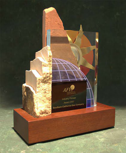 Freestanding Metal & Stone Awards - Sunset and World Influence