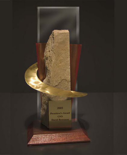 Freestanding Metal & Stone Awards - Tall Swirl