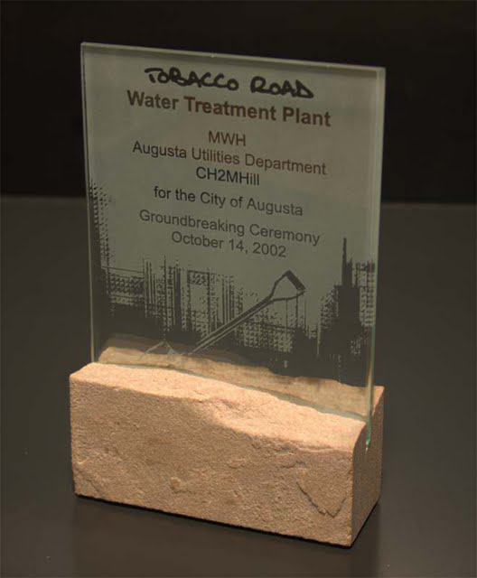 Small Desktop Acrylic & Stone Awards - Dedication Rock Piece